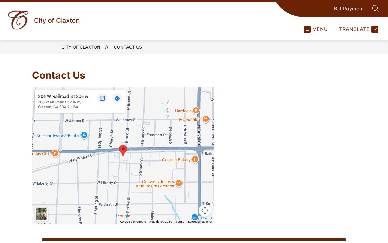 Claxton criminal record request contact page
