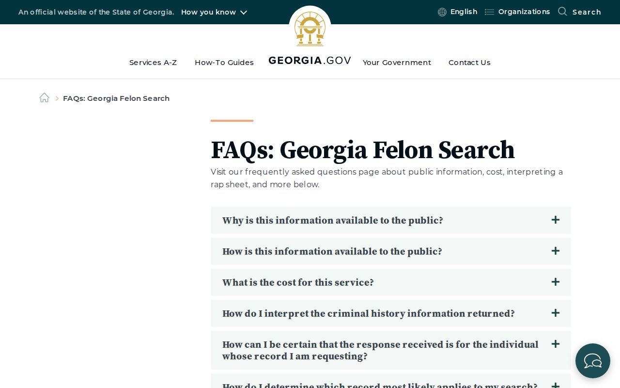 Georgia Felon Search frequently asked questions