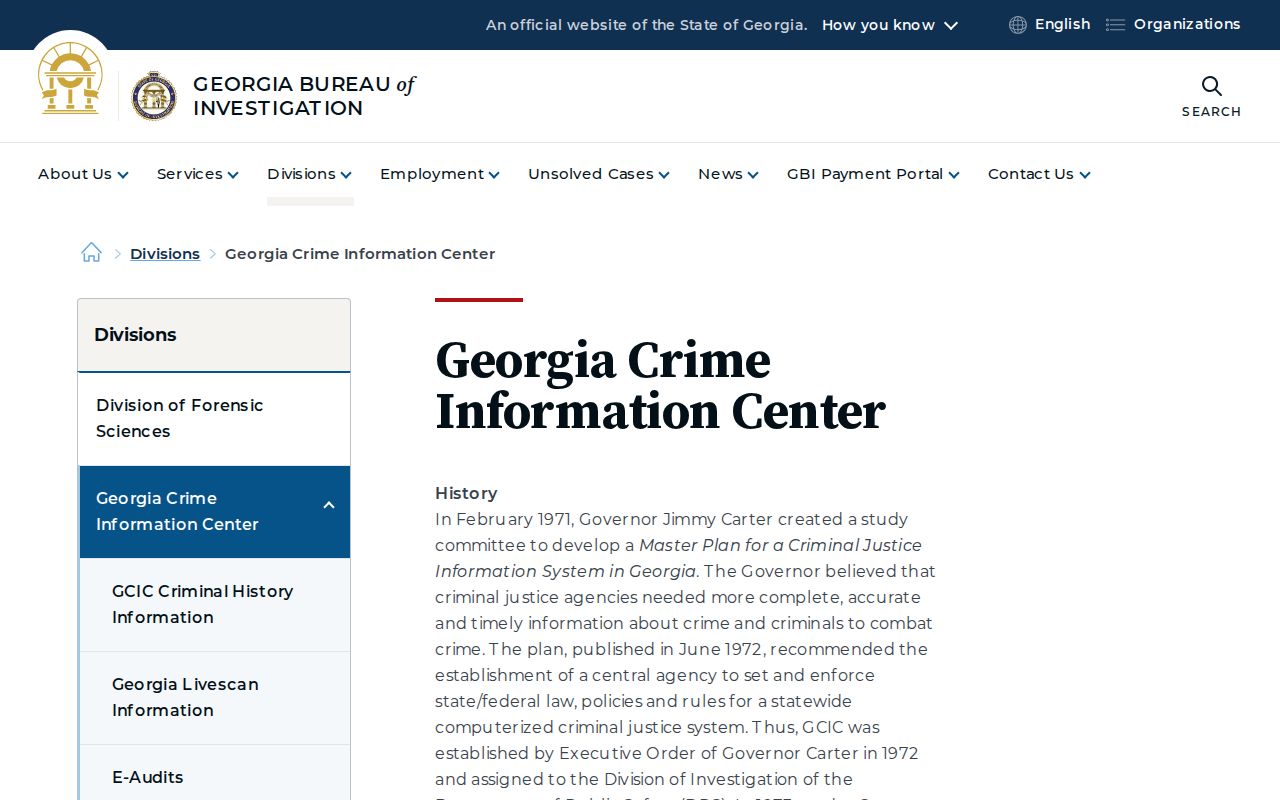 Georgia Crime Information Center official overview