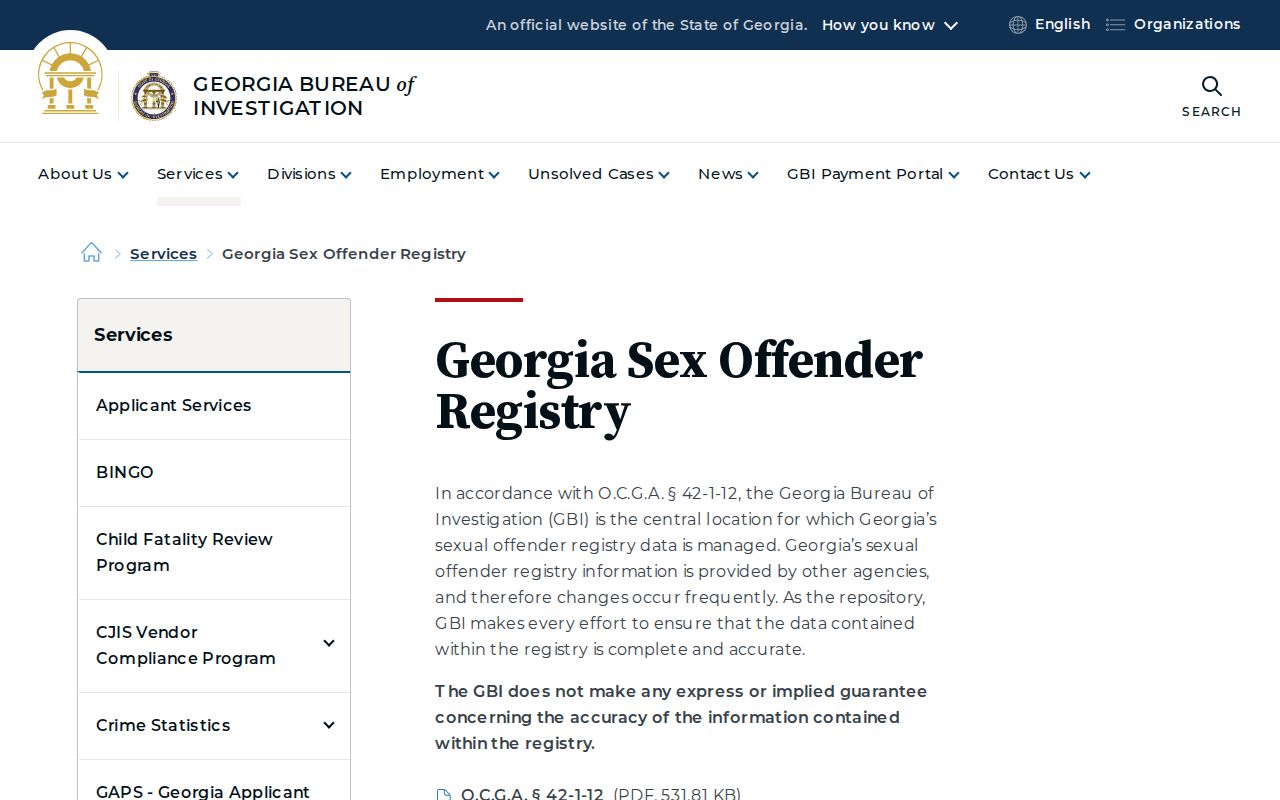 Georgia Sex Offender Registry hub for Evans County checks